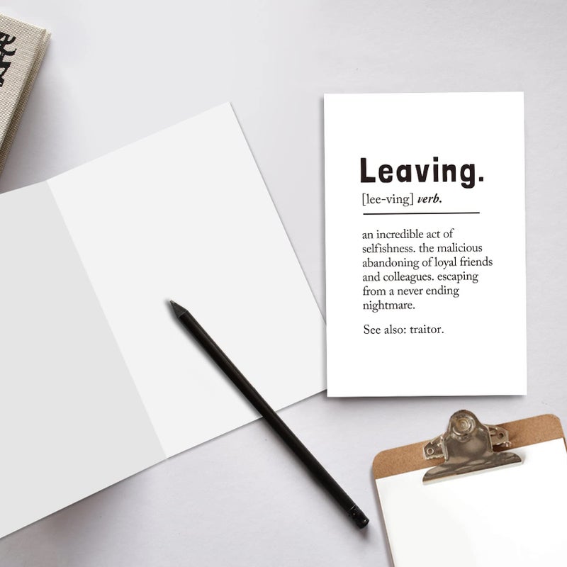 Ogeby Leaving Definition Card for Coworker Boss, Funny Going Away Card for Him Her, Leaving Greeting Card for Work Bestie Friend - Image 5